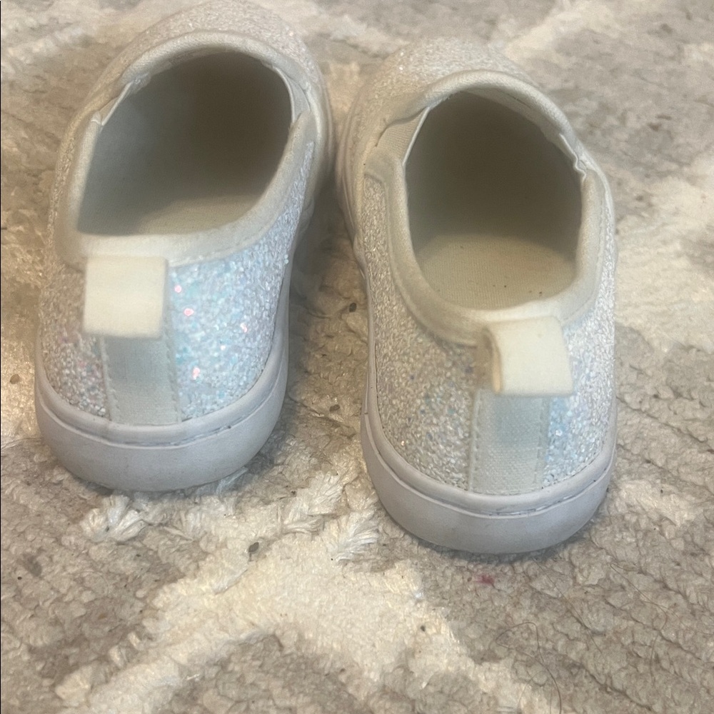 Cat & Jack Glittery White Kids Sneakers - Picture 4 of 5